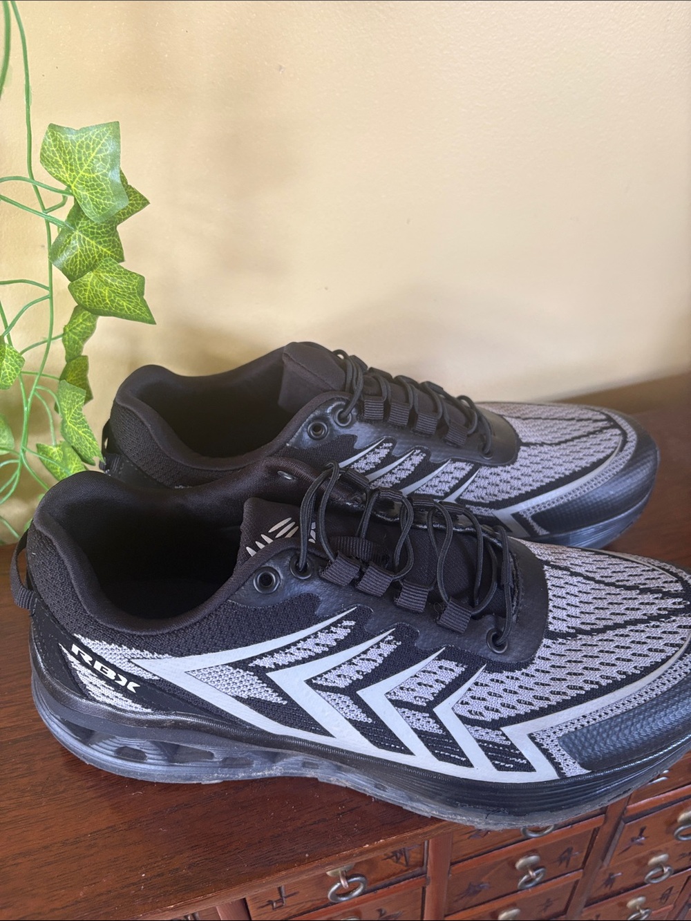 Men Athletic shoes, brand RBX. Not Rebok shoes. Black and grey
